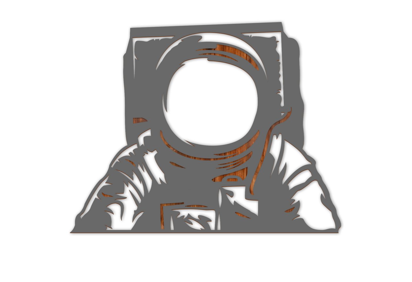 Namofactur Dekospiegel Holz Motiv Spiegel für Astronauten & Raumfahrer, Lampe für Kinder, Wandspiegel mit Holzrahmen 'Astronaut' inkl. LED Beleuchtung Licht von Namofactur