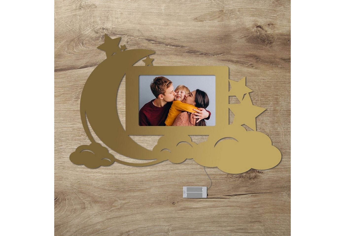 Namofactur LED-Bilderrahmen Mond & Wolken LED Bilderrahmen Nachtlicht, Kinderzimmer, Geschenk, für 1 Bilder, Made in Germany Namofactur LED-Bilderrahmen Mond & Wolken LED Bilderrahmen Nachtlicht, Kinderzimmer, Geschenk, für 1 Bilder, Made in Germany von Namofactur