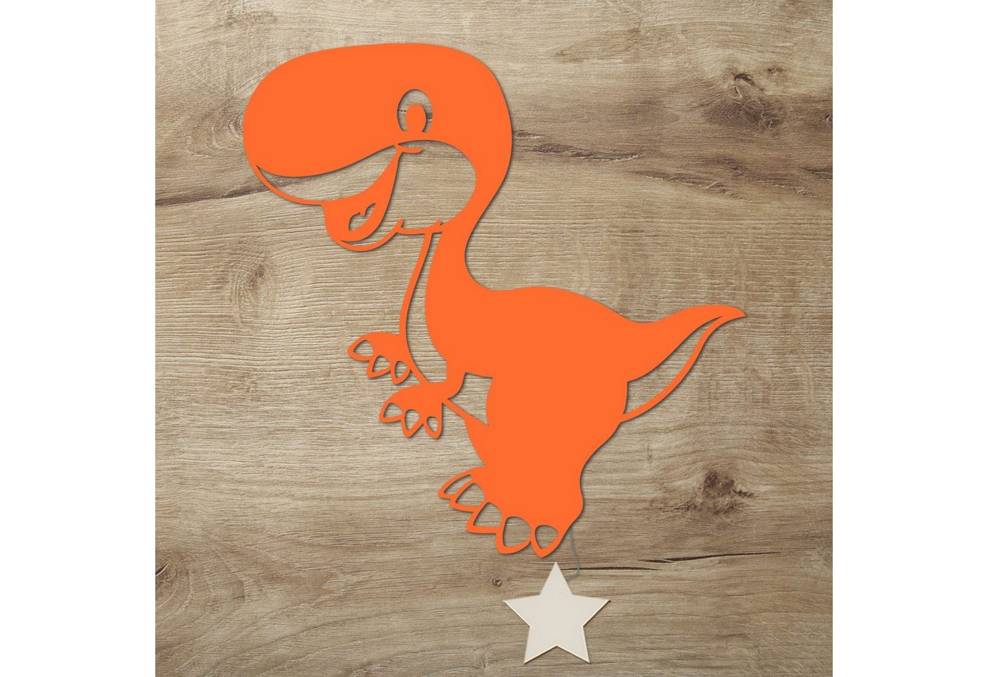 Namofactur LED Dekolicht Dino - Schlaflicht mit Dinosaurier Motiv für Kleinkinder - Wand Lampe, Mit Sternabdeckung, LED fest integriert, warmweiß, Wanddekoobjekt Kinderzimmer Leuchte batteriebetrieben von Namofactur