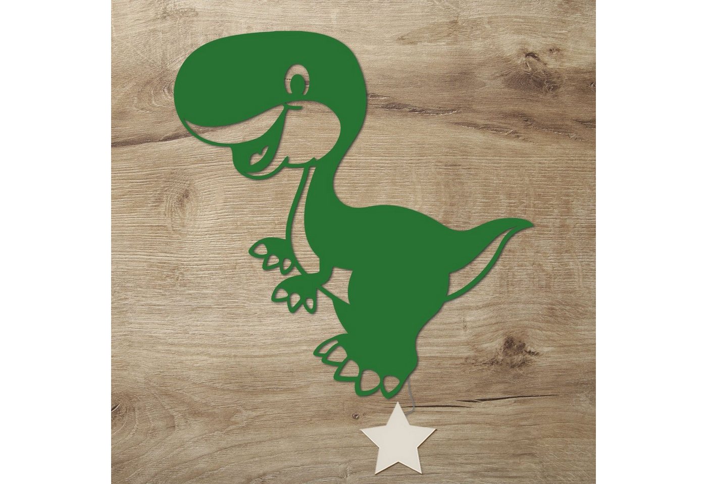 Namofactur LED Dekolicht Dino - Schlaflicht mit Dinosaurier Motiv für Kleinkinder - Wand Lampe, Mit Sternabdeckung, LED fest integriert, warmweiß, Wanddekoobjekt Kinderzimmer Leuchte batteriebetrieben von Namofactur