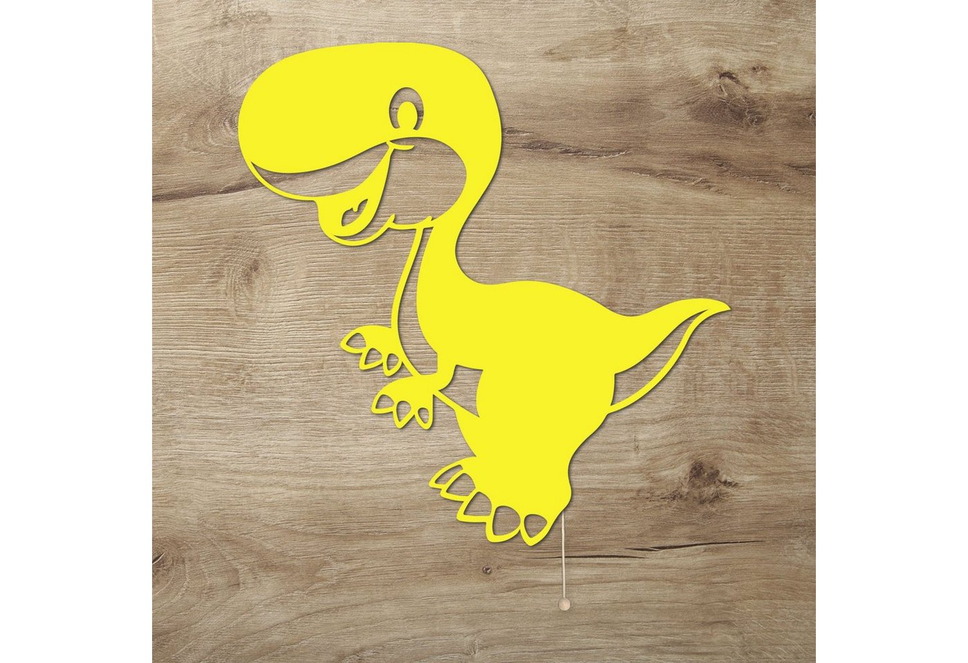 Namofactur LED Dekolicht Dino - Schlaflicht mit Dinosaurier Motiv für Kleinkinder - Wand Lampe, Mit Zugschalter, LED fest integriert, warmweiß, Wanddekoobjekt Kinderzimmer Leuchte batteriebetrieben von Namofactur