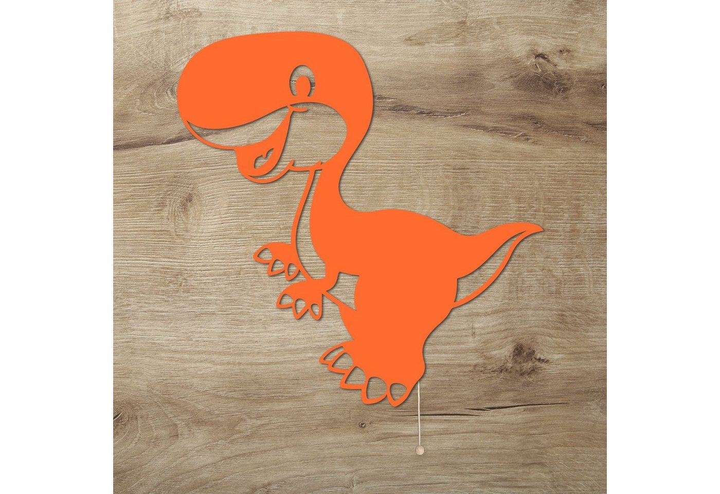 Namofactur LED Dekolicht Dino - Schlaflicht mit Dinosaurier Motiv für Kleinkinder - Wand Lampe, Mit Zugschalter, LED fest integriert, warmweiß, Wanddekoobjekt Kinderzimmer Leuchte batteriebetrieben von Namofactur