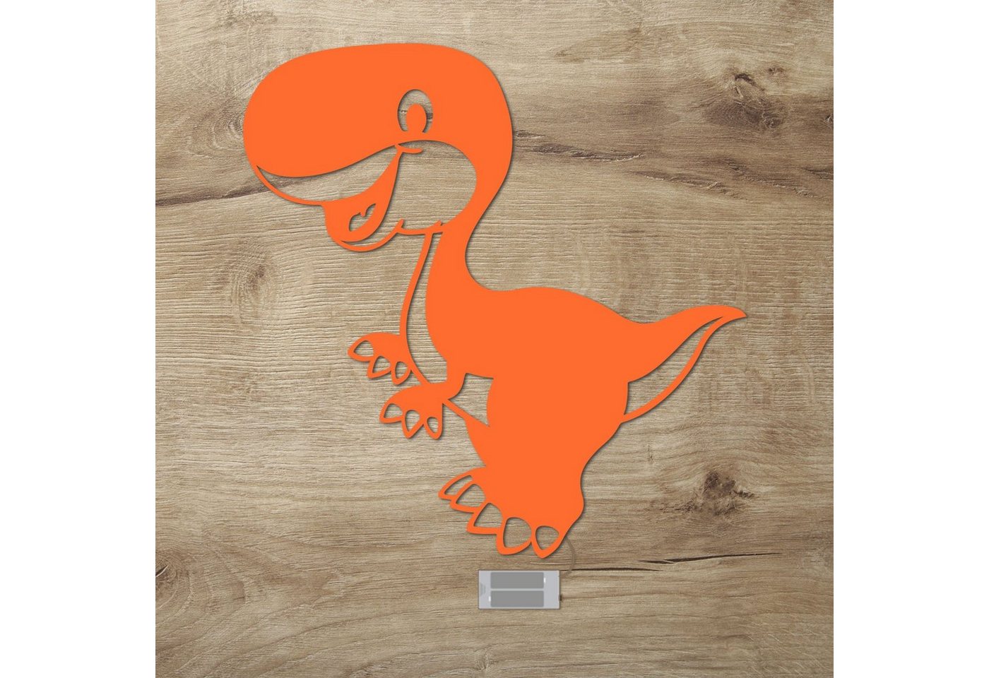 Namofactur LED Dekolicht Dino - Schlaflicht mit Dinosaurier Motiv für Kleinkinder - Wand Lampe, Ohne Zugschalter/Stern, LED fest integriert, warmweiß, Wanddekoobjekt Kinderzimmer Leuchte batteriebetrieben von Namofactur