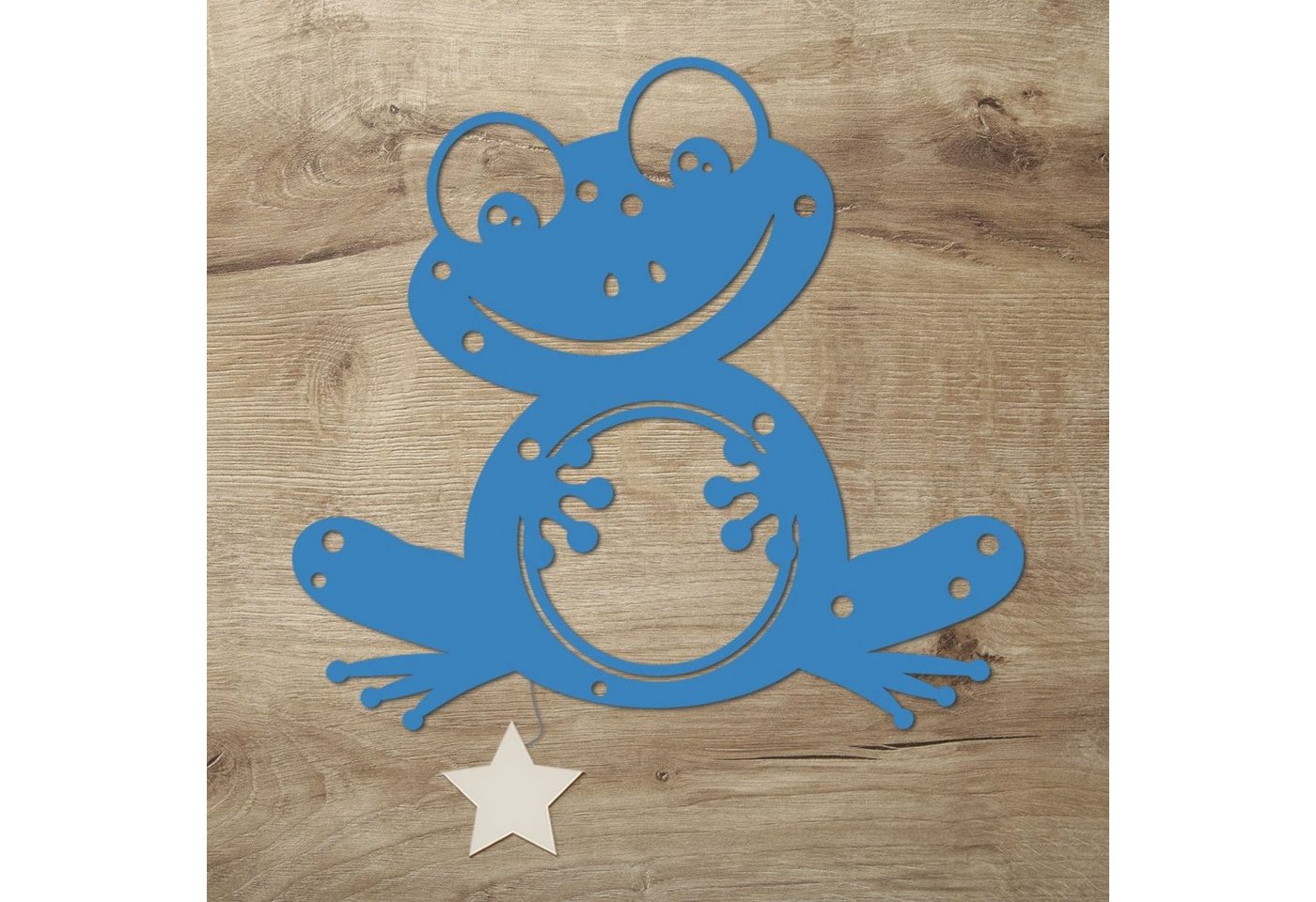 Namofactur LED Dekolicht Frosch - Schlaflicht mit Tier-Motiv für Kleinkinder - Wand Deko Lampe, Mit Sternabdeckung, LED fest integriert, Warmweiß, Wanddekoobjekt Kinderzimmer Leuchte batteriebetrieben von Namofactur