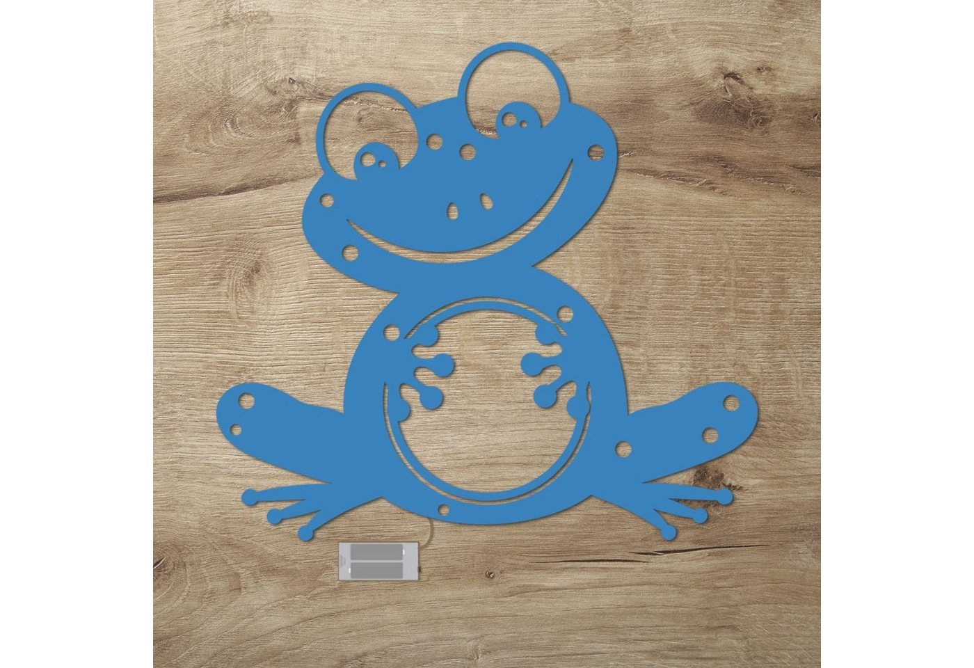 Namofactur LED Dekolicht Frosch - Schlaflicht mit Tier-Motiv für Kleinkinder - Wand Deko Lampe, Ohne Zugschalter/Stern, LED fest integriert, Warmweiß, Wanddekoobjekt Kinderzimmer Leuchte batteriebetrieben von Namofactur