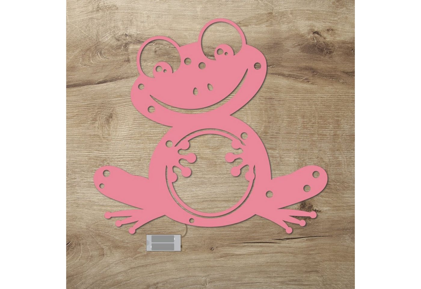 Namofactur LED Dekolicht Frosch - Schlaflicht mit Tier-Motiv für Kleinkinder - Wand Deko Lampe, Ohne Zugschalter/Stern, LED fest integriert, Warmweiß, Wanddekoobjekt Kinderzimmer Leuchte batteriebetrieben von Namofactur