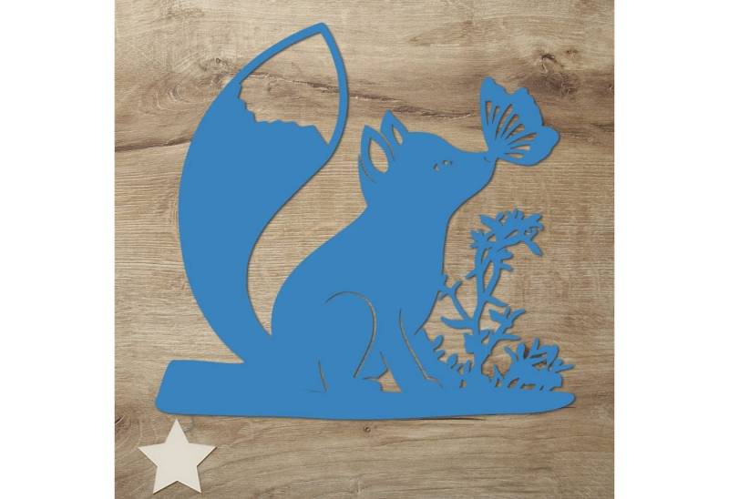 Namofactur LED Dekolicht Fuchs Schmetterling Wand Deko Nachtlicht Kinderzimmer, Mit Sternabdeckung, LED fest integriert, Warmweiß von Namofactur