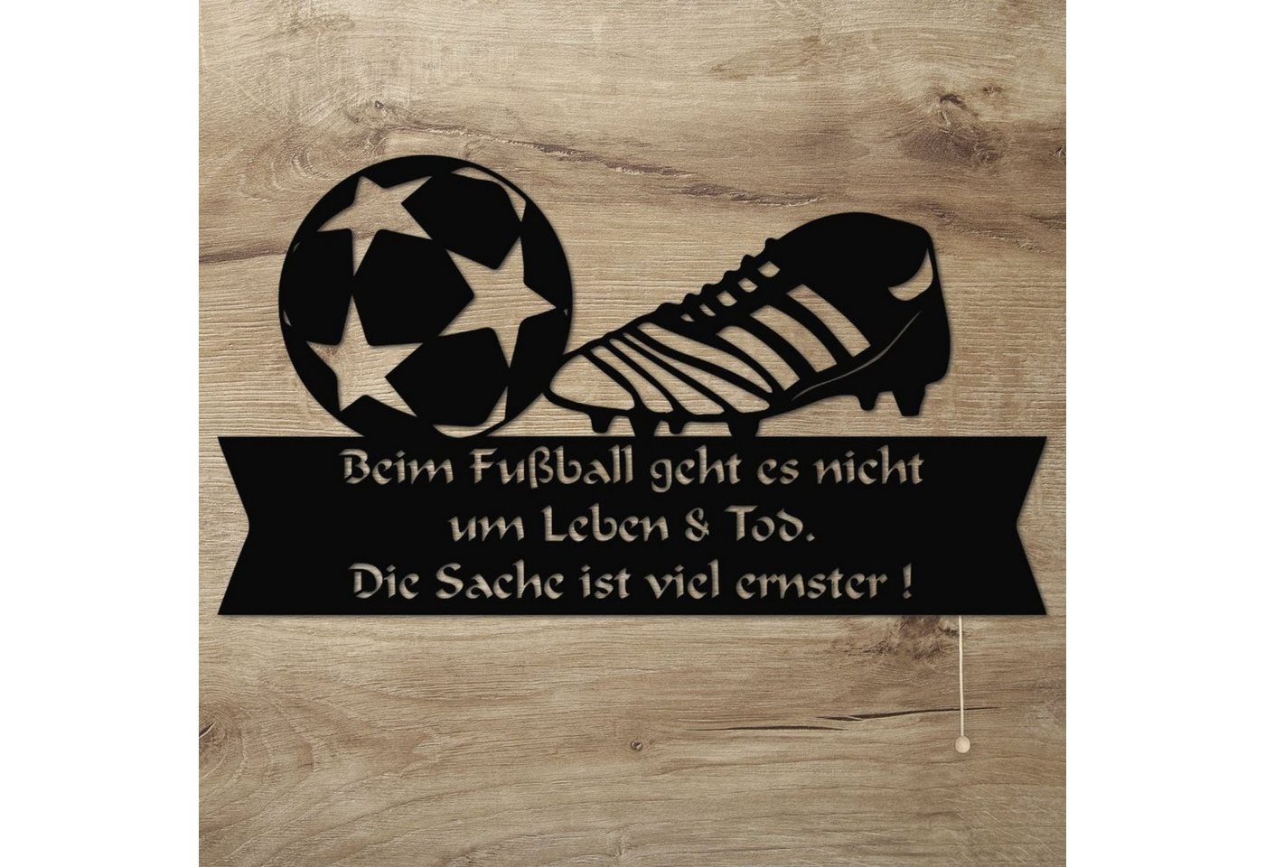 Namofactur LED Dekolicht LED Wandlampe Fußball Holz Wand Deko Lampe I Kinder & Erwachsene, Mit Zugschalter, LED fest integriert, Warmweiß Namofactur LED Dekolicht LED Wandlampe Fußball Holz Wand Deko Lampe I Kinder & Erwachsene, Mit Zugschalter, LED fest integriert, Warmweiß von Namofactur