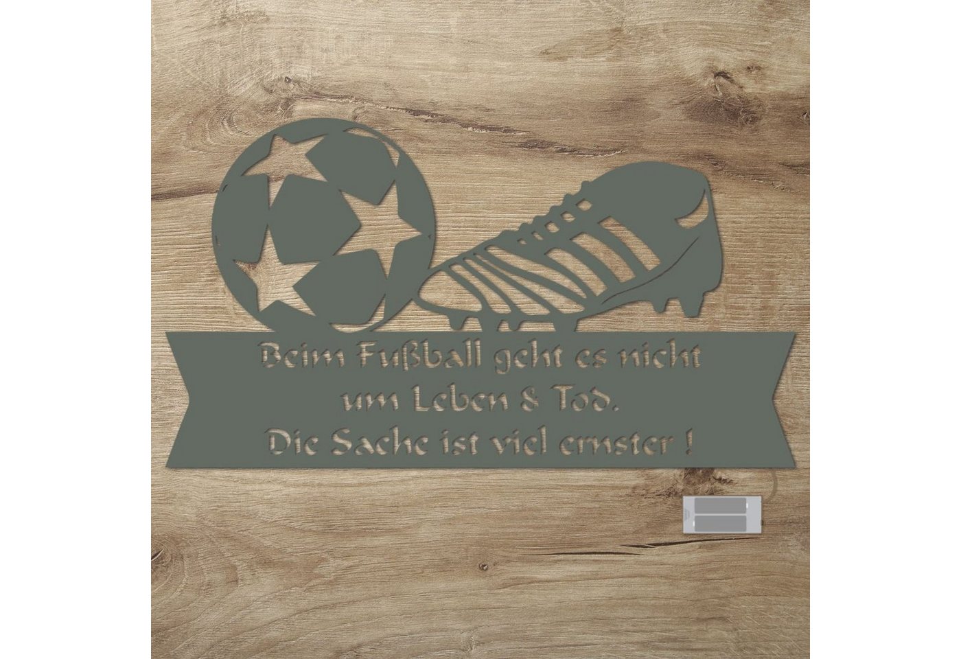 Namofactur LED Dekolicht LED Wandlampe Fußball Holz Wand Deko Lampe I Kinder & Erwachsene, Ohne Zugschalter/Stern, LED fest integriert, Warmweiß Namofactur LED Dekolicht LED Wandlampe Fußball Holz Wand Deko Lampe I Kinder & Erwachsene, Ohne Zugschalter/Stern, LED fest integriert, Warmweiß von Namofactur