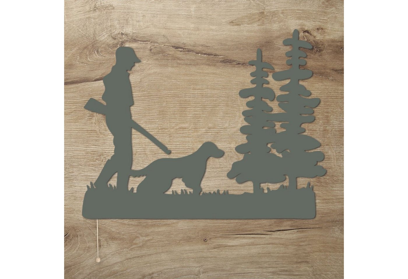 Namofactur LED Dekolicht LED Wandlampe Jagd Jäger Holz Wand Deko Lampe I Wanddeko Geschenk Idee, Mit Zugschalter, LED fest integriert, Warmweiß Namofactur LED Dekolicht LED Wandlampe Jagd Jäger Holz Wand Deko Lampe I Wanddeko Geschenk Idee, Mit Zugschalter, LED fest integriert, Warmweiß von Namofactur