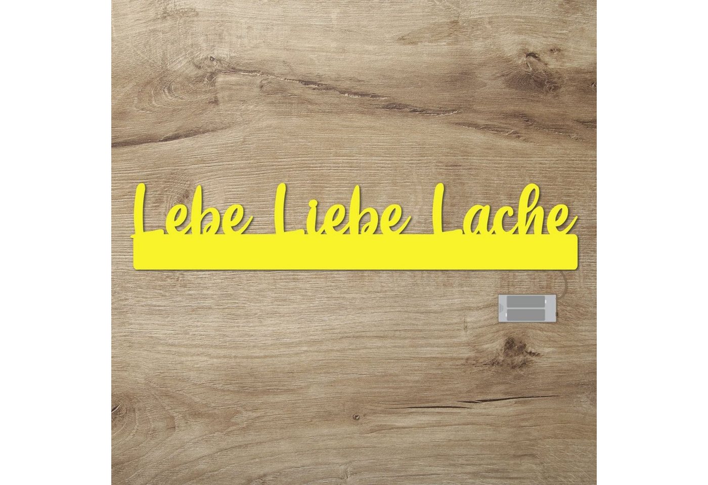 Namofactur LED Dekolicht Lebe Liebe Lache - Dekoobjekt aus Holz mit Lebens Schriftzug, Ohne Zugschalter/Stern, LED fest integriert, Warmweiß, Wanddekoobjekt Wohnzimmer Leuchte batteriebetrieben von Namofactur