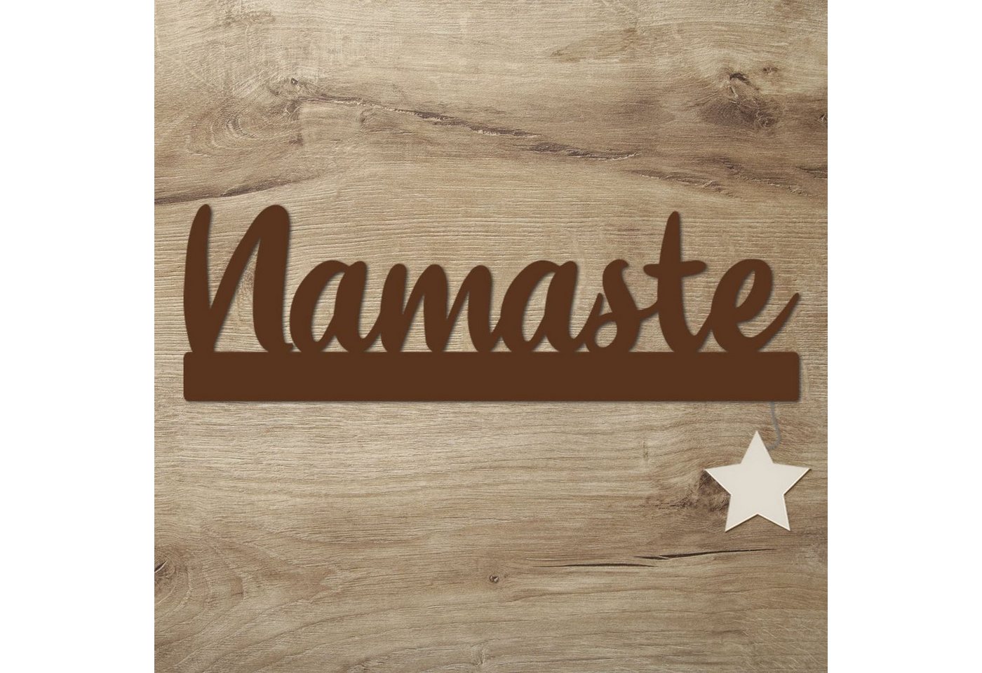 Namofactur LED Dekolicht Namaste - Dekoobjekt aus Holz mit Namaste-Schriftzug, Mit Sternabdeckung, Wanddekoobjekt Wohnzimmer Leuchte batteriebetrieben Namofactur LED Dekolicht Namaste - Dekoobjekt aus Holz mit Namaste-Schriftzug, Mit Sternabdeckung, Wanddekoobjekt Wohnzimmer Leuchte batteriebetrieben von Namofactur