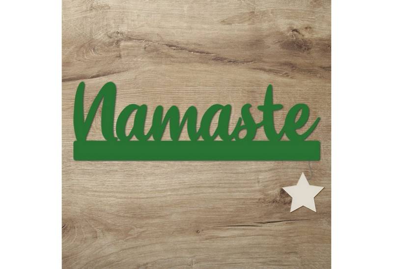 Namofactur LED Dekolicht Namaste - Dekoobjekt aus Holz mit Namaste-Schriftzug, Mit Sternabdeckung, Wanddekoobjekt Wohnzimmer Leuchte batteriebetrieben von Namofactur