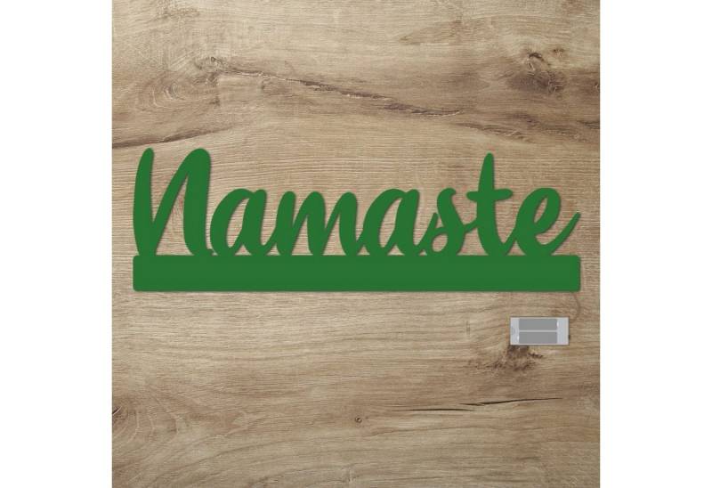 Namofactur LED Dekolicht Namaste - Dekoobjekt aus Holz mit Namaste-Schriftzug, Ohne Zugschalter, Wanddekoobjekt Wohnzimmer Leuchte batteriebetrieben von Namofactur
