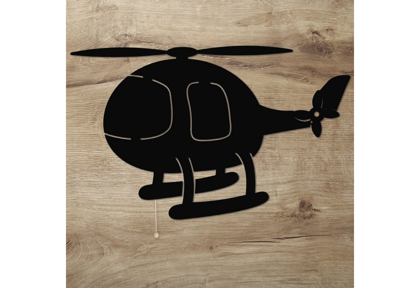 Namofactur LED Dekolicht Wandlampe Helikopter Holz Wand Deko Lampe Nachtlicht I Kinderzimmer, Mit Zugschalter, LED fest integriert, Warmweiß Namofactur LED Dekolicht Wandlampe Helikopter Holz Wand Deko Lampe Nachtlicht I Kinderzimmer, Mit Zugschalter, LED fest integriert, Warmweiß von Namofactur