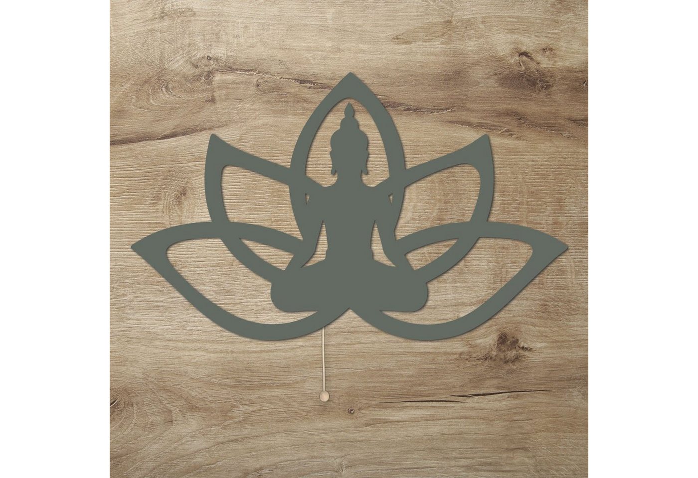 Namofactur LED Dekolicht Yoga, Buddha Lotus Haltung Blume, Meditation Wandlampe aus Holz, Mit Zugschalter, LED fest integriert, Warmweiß Namofactur LED Dekolicht Yoga, Buddha Lotus Haltung Blume, Meditation Wandlampe aus Holz, Mit Zugschalter, LED fest integriert, Warmweiß von Namofactur