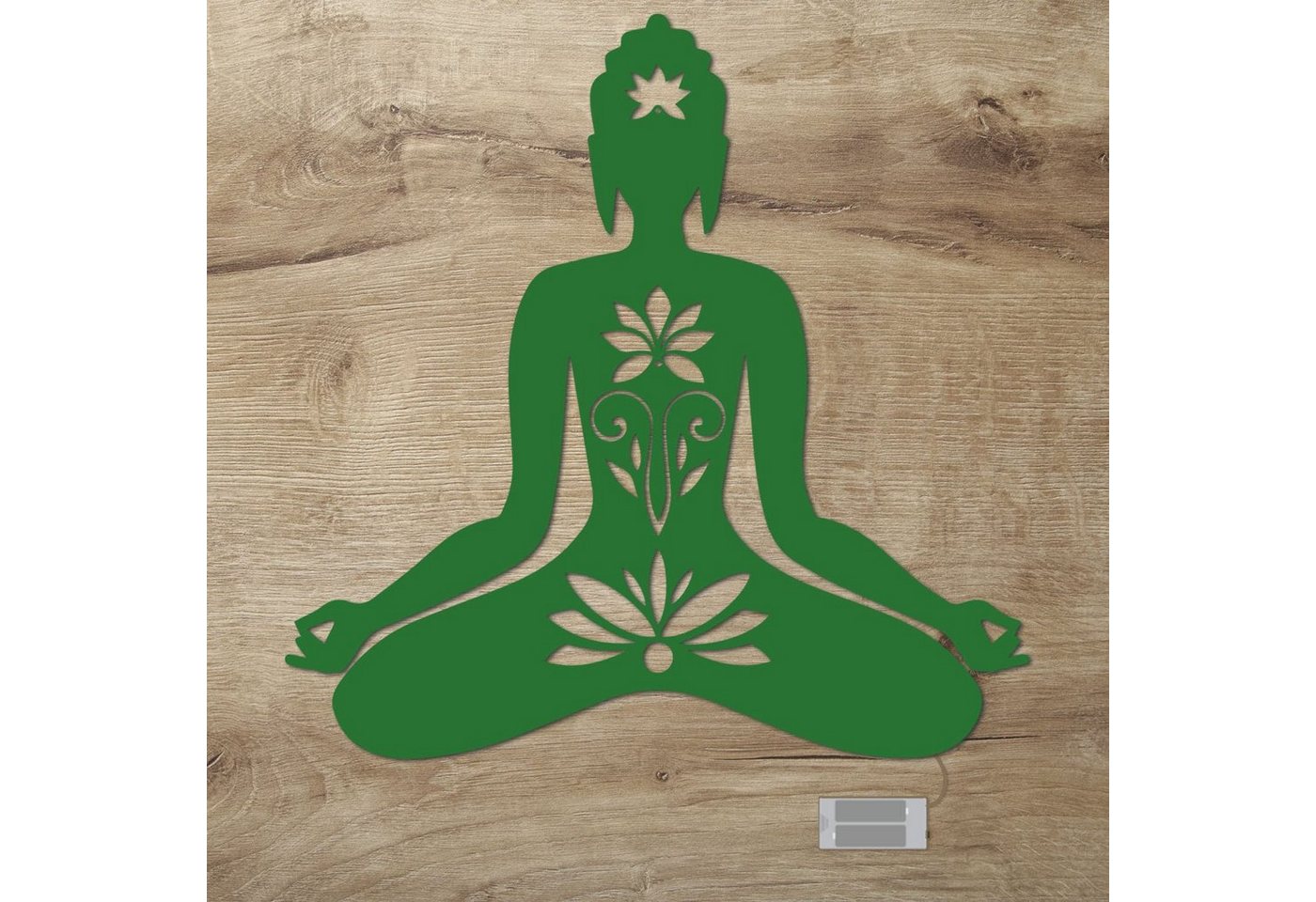 Namofactur LED Dekolicht Yoga Lotus LED Wand Deko Dekoration, Ohne Zugschalter/Stern, LED fest integriert, Warmweiß von Namofactur