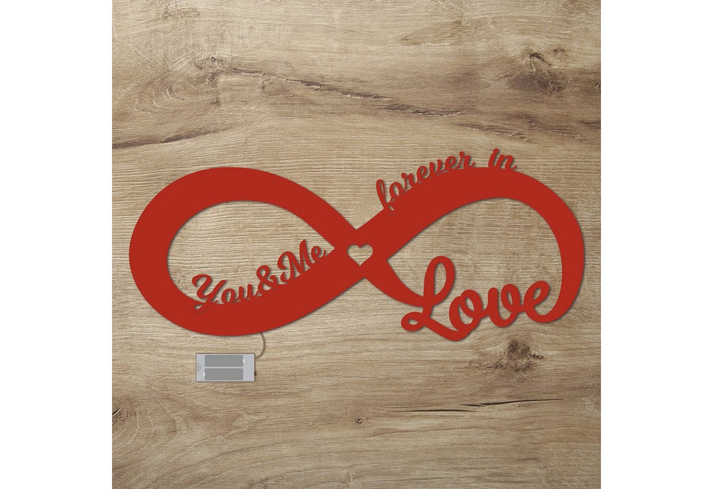 Namofactur LED Dekolicht You & Me Unendlich - Dekoobjekt aus Holz mit Liebes Motiv - Wand Lampe, Ohne Zugschalter, LED fest integriert, Warmweiß, Wanddekoobjekt Wohnzimmer Leuchte batteriebetrieben Namofactur LED Dekolicht You & Me Unendlich - Dekoobjekt aus Holz mit Liebes Motiv - Wand Lampe, Ohne Zugschalter, LED fest integriert, Warmweiß, Wanddekoobjekt Wohnzimmer Leuchte batteriebetrieben von Namofactur