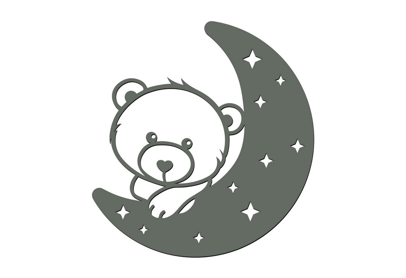 Namofactur LED Nachtlicht Bär auf Mond - Schlaflicht mit Bären Motiv für Kleinkinder, Mit Sternabdeckung, LED fest integriert, Warmweiß, Wanddekoobjekt Kinderzimmer Leuchte batteriebetrieben von Namofactur