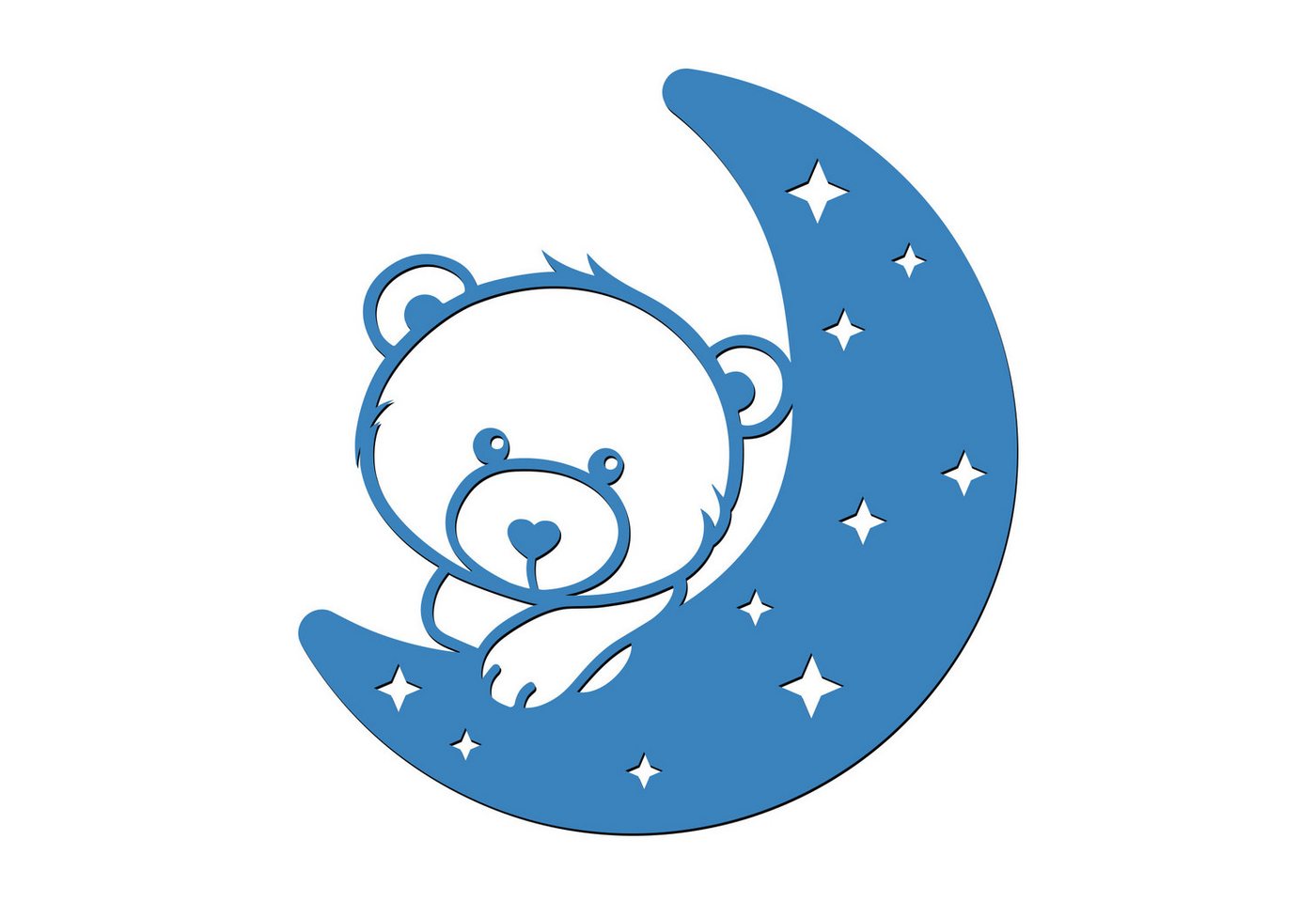Namofactur LED Nachtlicht Bär auf Mond - Schlaflicht mit Bären Motiv für Kleinkinder, Mit Zugschalter, LED fest integriert, Warmweiß, Wanddekoobjekt Kinderzimmer Leuchte batteriebetrieben von Namofactur