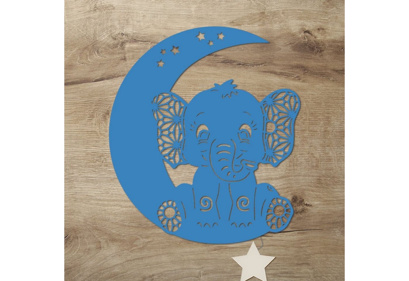 Namofactur LED Nachtlicht Elefant auf Mond - Schlaflicht mit Elefanten Motiv für Kleinkinder, Mit Sternabdeckung, LED fest integriert, Warmweiß, Wanddekoobjekt Kinderzimmer Leuchte batteriebetrieben Namofactur LED Nachtlicht Elefant auf Mond - Schlaflicht mit Elefanten Motiv für Kleinkinder, Mit Sternabdeckung, LED fest integriert, Warmweiß, Wanddekoobjekt Kinderzimmer Leuchte batteriebetrieben von Namofactur