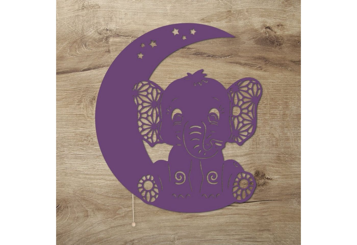 Namofactur LED Nachtlicht Elefant auf Mond - Schlaflicht mit Elefanten Motiv für Kleinkinder, Mit Zugschalter, LED fest integriert, Warmweiß, Wanddekoobjekt Kinderzimmer Leuchte batteriebetrieben Namofactur LED Nachtlicht Elefant auf Mond - Schlaflicht mit Elefanten Motiv für Kleinkinder, Mit Zugschalter, LED fest integriert, Warmweiß, Wanddekoobjekt Kinderzimmer Leuchte batteriebetrieben von Namofactur