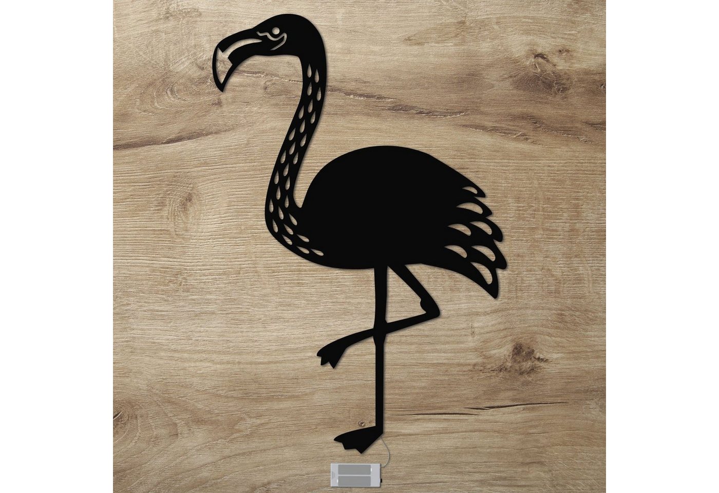 Namofactur LED Nachtlicht Flamingo Wandlampe, Nachtlicht Flamingo Holz Wand Deko Lampe Kinder, Ohne Zugschalter/Stern, LED fest integriert, Warmweiß von Namofactur