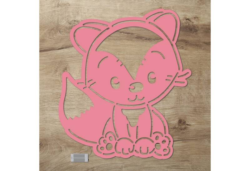 Namofactur LED Nachtlicht Fuchs - Schlaflicht mit Fuchs-Motiv für Kleinkinder - Wand Deko Lampe, Ohne Zugschalter/Stern, LED fest integriert, Warmweiß, Wanddekoobjekt Kinderzimmer Leuchte batteriebetrieben von Namofactur