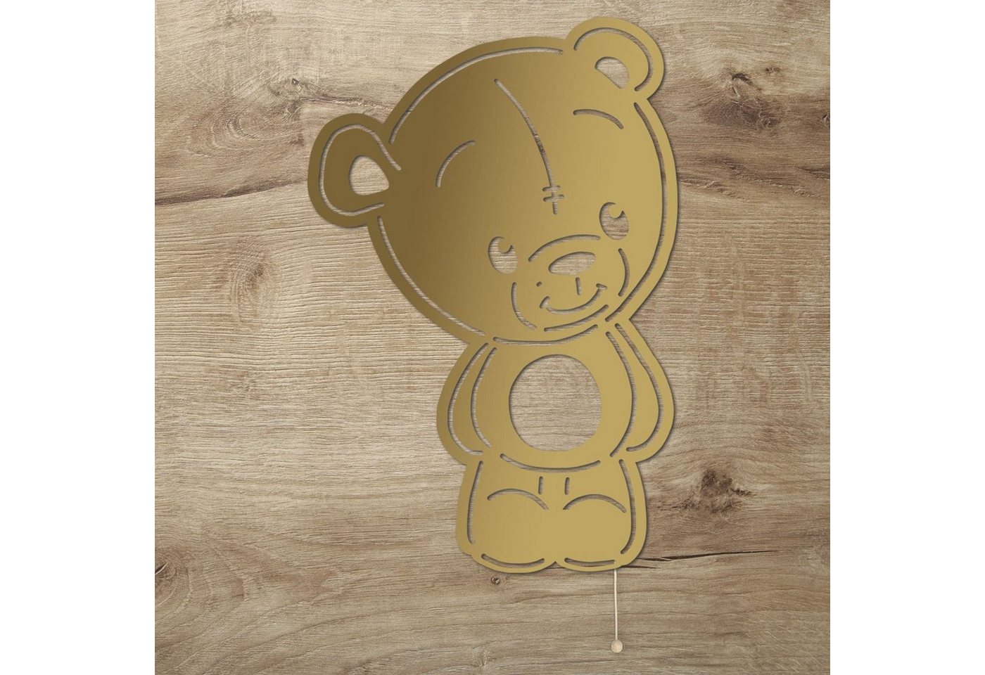 Namofactur LED Nachtlicht LED Wandlampe Nachtlicht Teddy Bär Kinderzimmer, Mit Zugschalter, LED fest integriert, Warmweiß von Namofactur