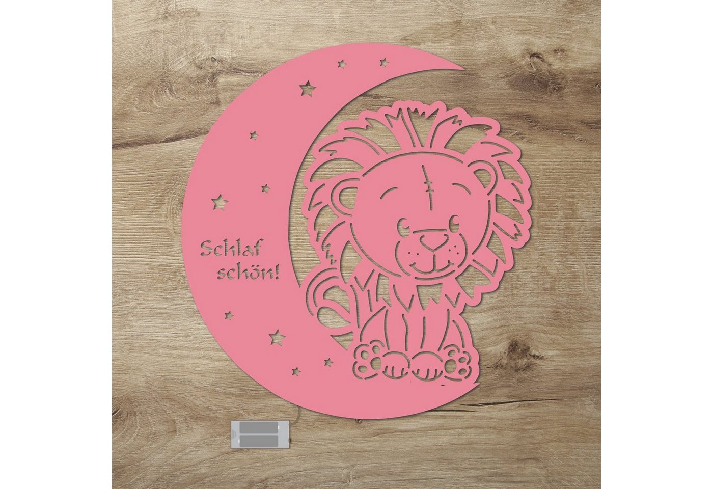 Namofactur LED Nachtlicht Löwe Mond Nachtlicht 'Schlaf schön', Kinderzimmer, Schlummerlicht, Ohne Zugschalter/Stern, LED fest integriert, Warmweiß Namofactur LED Nachtlicht Löwe Mond Nachtlicht 'Schlaf schön', Kinderzimmer, Schlummerlicht, Ohne Zugschalter/Stern, LED fest integriert, Warmweiß von Namofactur