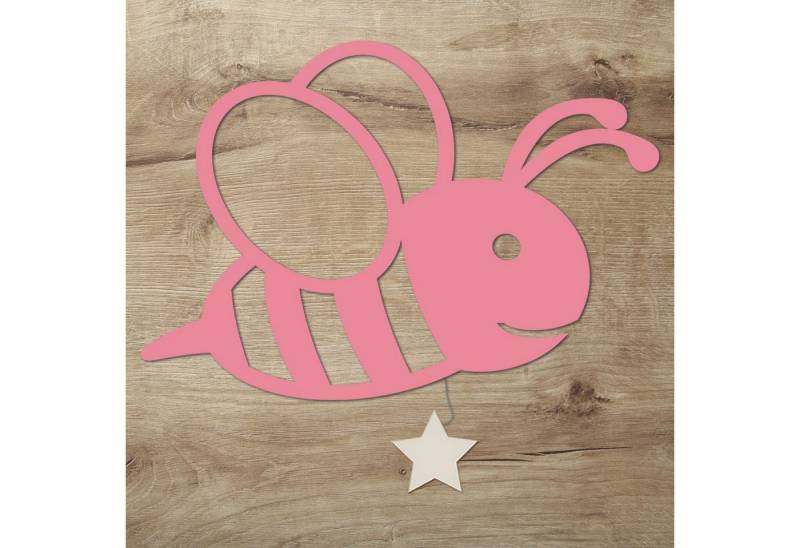 Namofactur LED Nachtlicht Wandlampe Biene Holz Wand Deko Lampe Nachtlicht I Kinderzimmer, Mit Sternabdeckung, LED fest integriert, Warmweiß von Namofactur