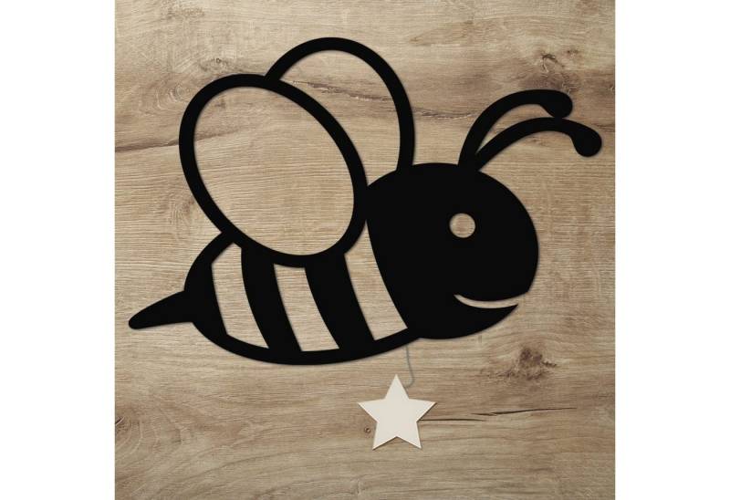 Namofactur LED Nachtlicht Wandlampe Biene Holz Wand Deko Lampe Nachtlicht I Kinderzimmer, Mit Sternabdeckung, LED fest integriert, Warmweiß von Namofactur