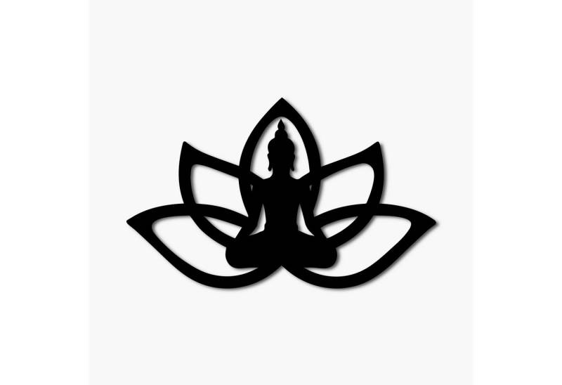 Namofactur LED Wandleuchte RGB Yoga, Buddha Lotus Haltung Blume, Meditation Wandlampe aus Holz, LED fest integriert, Farbwechsler von Namofactur