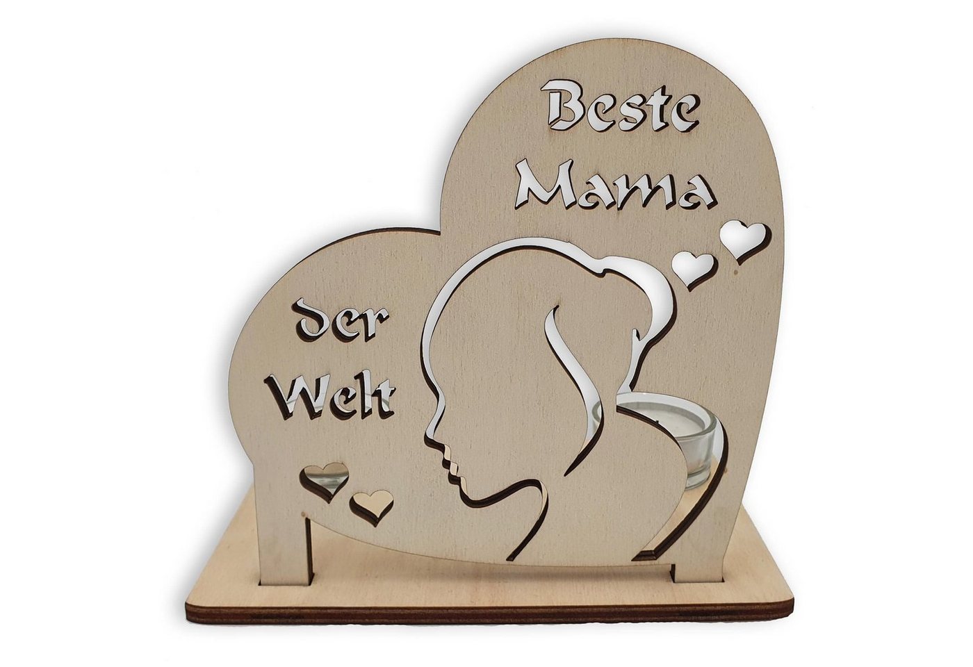 Namofactur Teelichthalter Deko Kerzenständer "Beste Mama der Welt" Herz aus Holz (1, 1 St), mit Teelicht Gläsern, Geschenk zum Muttertag, Geburtstag Namofactur Teelichthalter Deko Kerzenständer "Beste Mama der Welt" Herz aus Holz (1, 1 St), mit Teelicht Gläsern, Geschenk zum Muttertag, Geburtstag von Namofactur