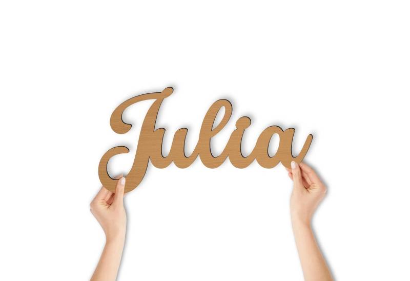 Namofactur Wanddekoobjekt Name Julia Holz Schild Buchstaben Namensschild I MDF Holz von Namofactur