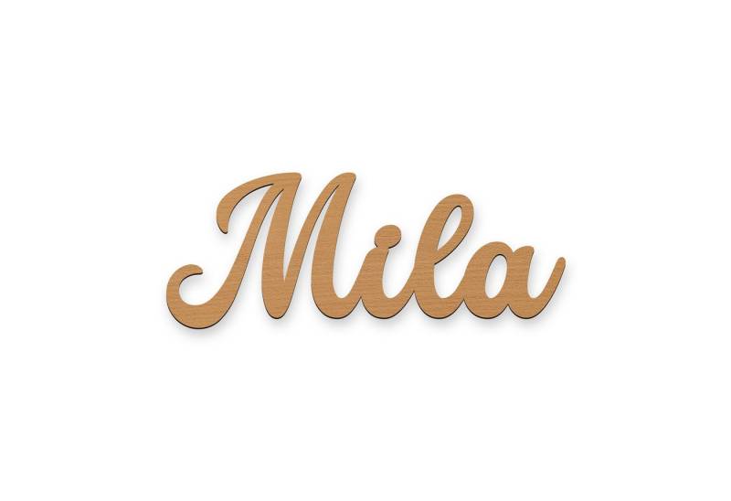 Namofactur Wanddekoobjekt Name Mila Holz Schild Buchstaben Namensschild I MDF Holz von Namofactur