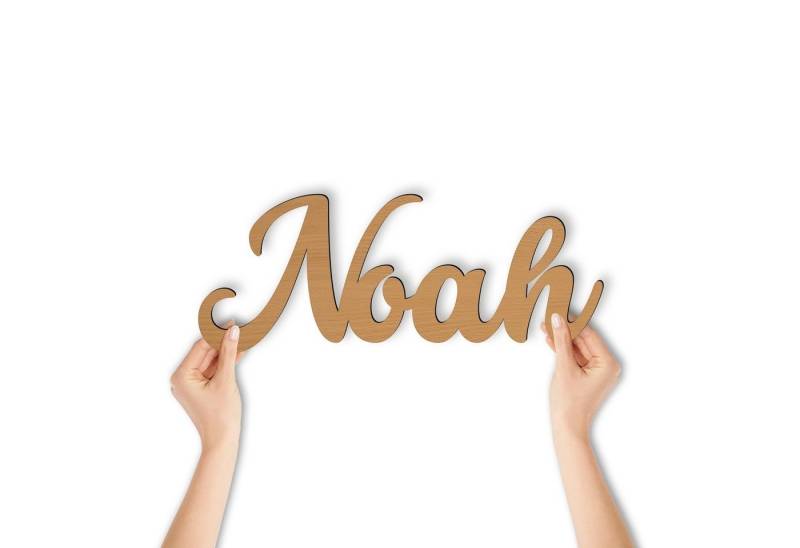 Namofactur Wanddekoobjekt Name Noah Holz Schild Buchstaben Namensschild I MDF Holz von Namofactur