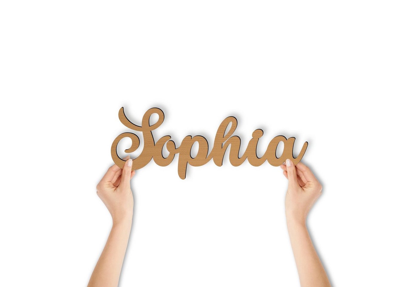 Namofactur Wanddekoobjekt Name Sophia Holz Schild Buchstaben Namensschild I MDF Holz von Namofactur