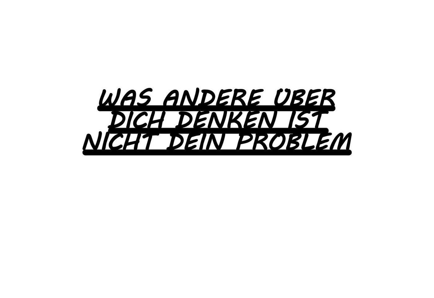 Namofactur Wanddekoobjekt 'Was Andere über Dich denken ist nicht dein Problem' Holz Schriftzug, Wandbild Geschenk, Wandtattoo Spruch für die Wand von Namofactur