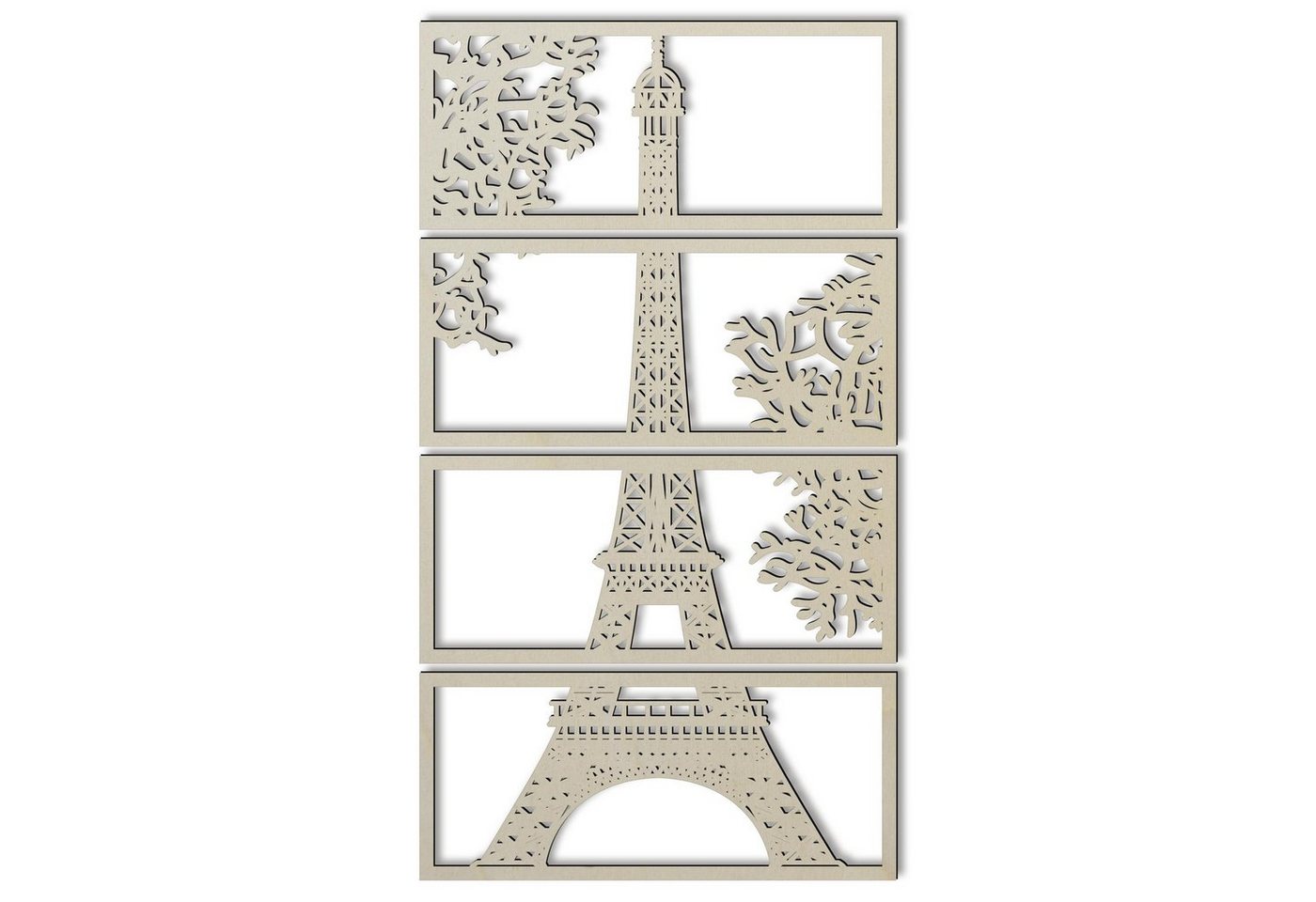 Namofactur Wanddekoobjekt XXL Eiffelturm Holz Wandbild Paris Wanddeko Wohnzimmer Schlafzimmer (6mm, 4-teilig), 3D-Wandtattoo Eiffelturm Paris gerahmt Wandgestaltung für dein Zuhause Namofactur Wanddekoobjekt XXL Eiffelturm Holz Wandbild Paris Wanddeko Wohnzimmer Schlafzimmer (6mm, 4-teilig), 3D-Wandtattoo Eiffelturm Paris gerahmt Wandgestaltung für dein Zuhause von Namofactur