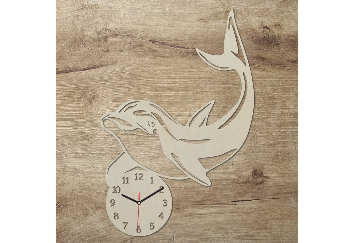 Namofactur Wanduhr Wanduhr Delfin Geschenke Delphin aus Holz I Geschenk Kinderzimmer (Delfin) von Namofactur