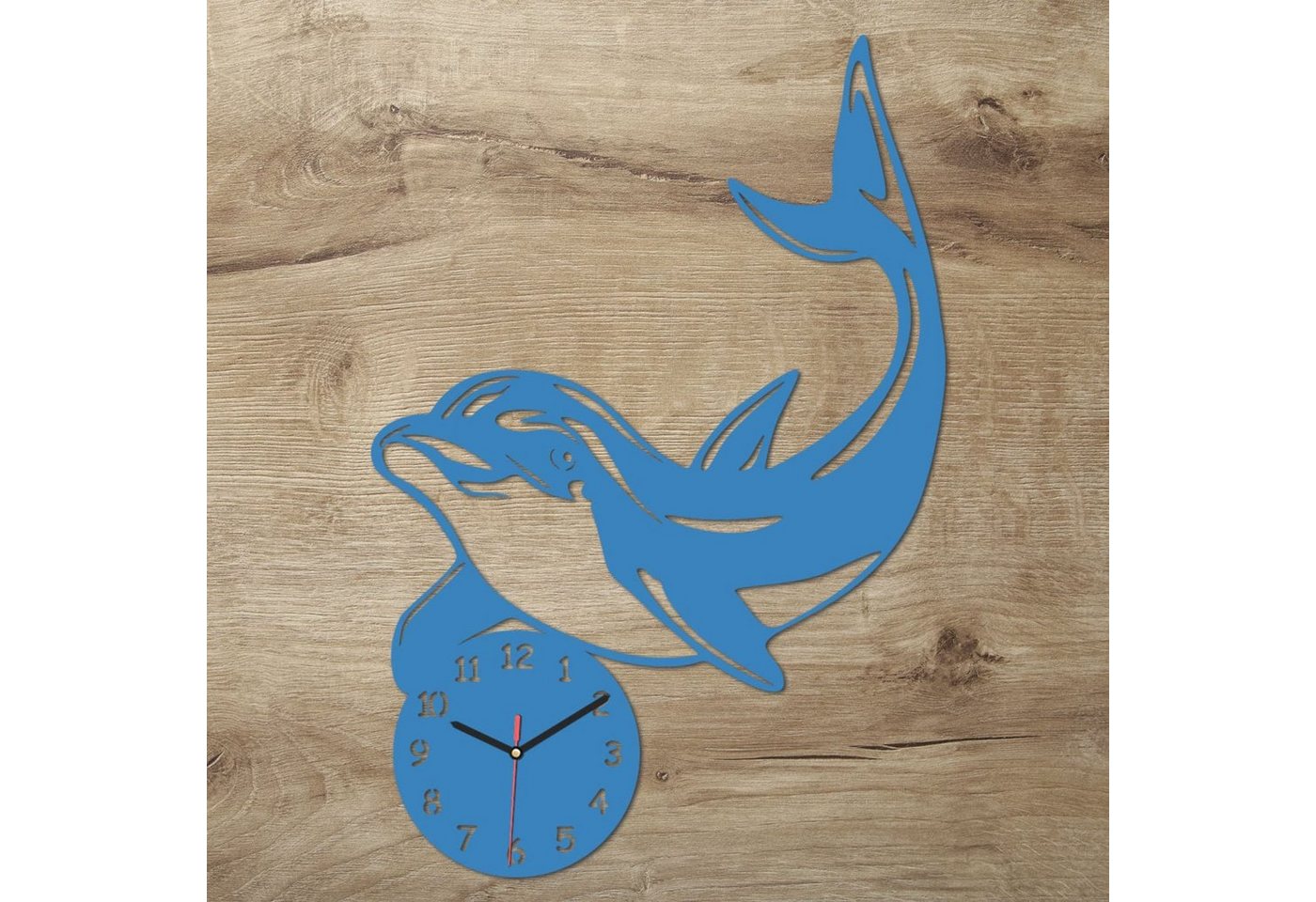 Namofactur Wanduhr Wanduhr Delfin Geschenke Delphin aus Holz I Geschenk Kinderzimmer (Delfin) von Namofactur