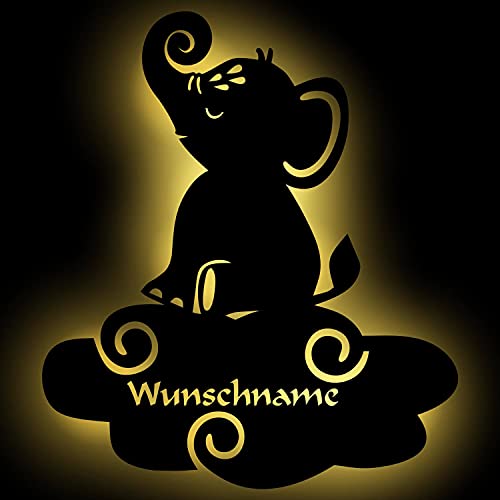 Personalisierbares Elefant auf Wolke Schlummerlicht I Baby-Geschenke zur Geburt & Taufe | Holz Natur I Batteriebetriebene Wand-Lampe Nachtlicht für Mädchen & Junge Personalisierbares Elefant auf Wolke Schlummerlicht I Baby-Geschenke zur Geburt & Taufe | Holz Natur I Batteriebetriebene Wand-Lampe Nachtlicht für Mädchen & Junge von Namofactur