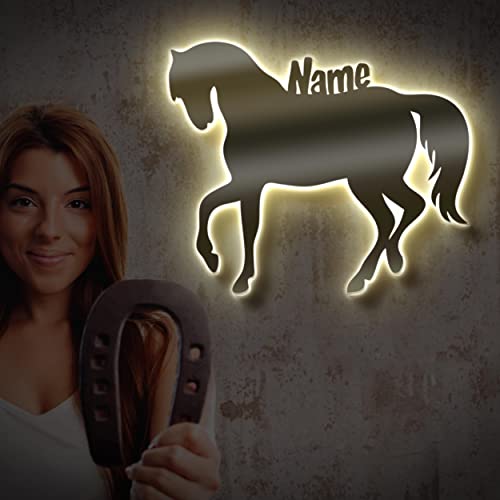 Pferde Mädchen Geschenk Holz LED Wand-Tattoo Zubehör Baby Nachtlicht Lampe Erwachsene Freundin Frauen im Kinder-Zimmer Pferde Mädchen Geschenk Holz LED Wand-Tattoo Zubehör Baby Nachtlicht Lampe Erwachsene Freundin Frauen im Kinder-Zimmer von Namofactur