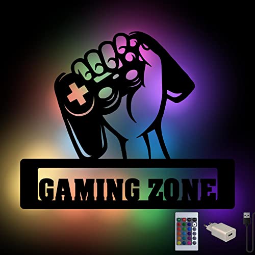 Namofactur RGB Gaming Zone LED - Gaming Wandlampe Geschenke für Gamer zum Geburtstag von Namofactur