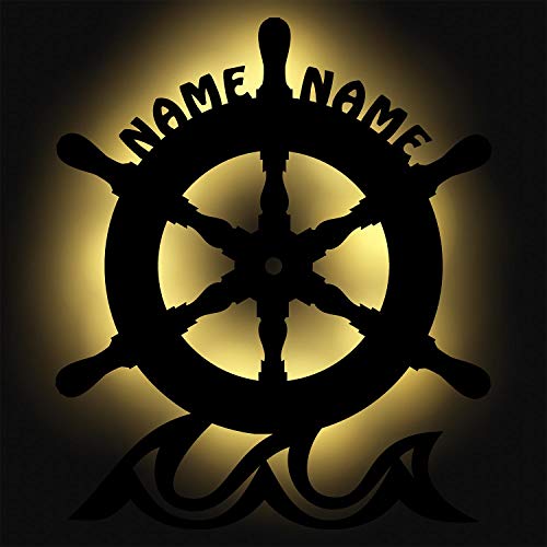 Ruder Maritime Wand Lampe Nachtlicht Dekolicht Schlummerlicht Batterie mit Namen personalisiert Nordsee Südsee Deko Geschenke von Namofactur