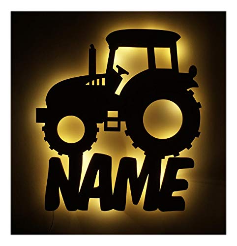 Schlummerlicht I Nachtlicht Traktor Lampe personalisiert mit Namen für Jungs Junge Männer Mann Kinder Geschenke von Namofactur