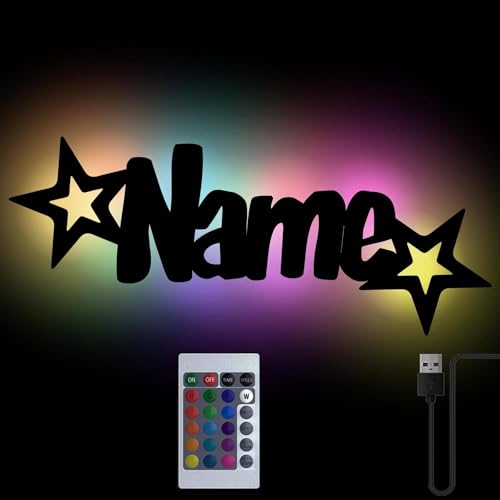Sternen Name Personalisiert Farbwechsel Wand-Licht Nachtlicht Geschenke mit Namen Schlummerlicht Holz Wand-Lampe I USB + Fernbedienung Sternen Name Personalisiert Farbwechsel Wand-Licht Nachtlicht Geschenke mit Namen Schlummerlicht Holz Wand-Lampe I USB + Fernbedienung von Namofactur