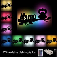 Usb Farbwechsel Eule Holz Wand Lampe Nachtlicht Schlummerlicht Personalisiert Mit Namen Als Geschenk Für Junge & Mädchen Usb Farbwechsel Eule Holz Wand Lampe Nachtlicht Schlummerlicht Personalisiert Mit Namen Als Geschenk Für Junge & Mädchen von Namofactur