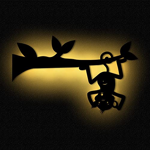 Wandlampe Affe am Ast I Nachtlicht Schlummerlicht Kinderzimmer Schild Kinder Mädchen Junge I MDF Holz Batteriebetrieb Wandlampe Affe am Ast I Nachtlicht Schlummerlicht Kinderzimmer Schild Kinder Mädchen Junge I MDF Holz Batteriebetrieb von Namofactur